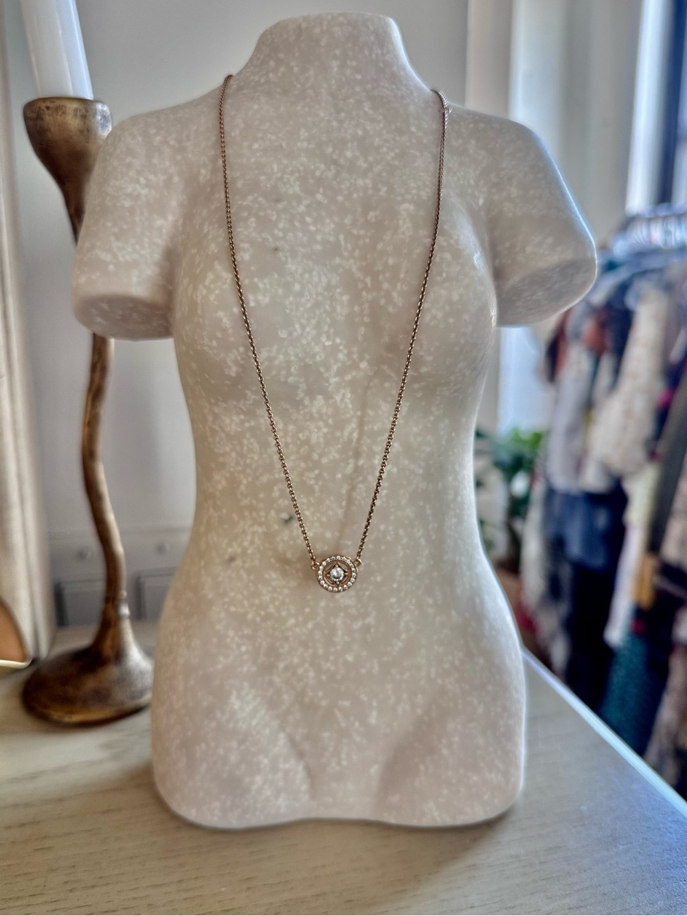 Pandora Classic Elegance Necklace / Round Sparkle Halo Necklace